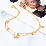 Double Layer Butterflies Anklet & Bracelet Set - Image 3