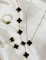 Elegant Four-Leaf Clover Jewelry Set