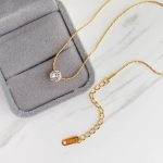 Minimalistic Solitaire Zircon Charm Necklace - Image 6