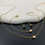 Cute Minimalist Heart Shaped Necklace/Bracelet/Earrings Set - Image 3