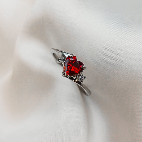 IMG_20230220_190130 SILTAKI 925 Sterling Silver Red Heart Shape Zircon Stone Ring - Image 1