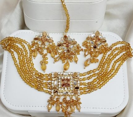 Regal Gold Crystal Choker Set